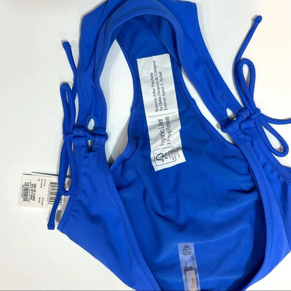 The Raisins Samba Blue Tie Side Brief Swim Bottom